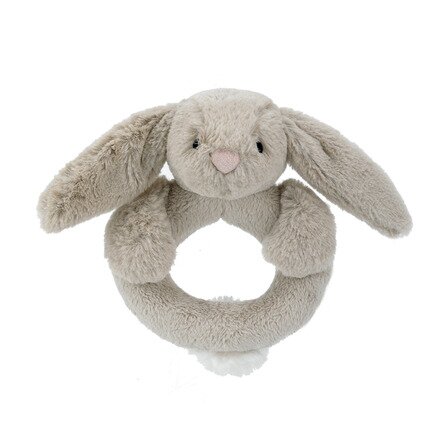 Bashful Beige Bunny Ring Rattle