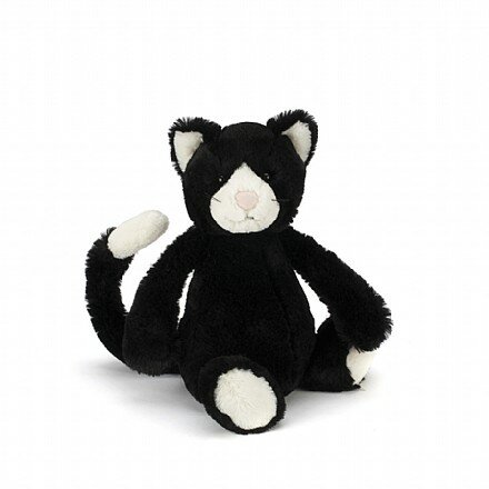 Bashful Black and White Kitten Soft Toy