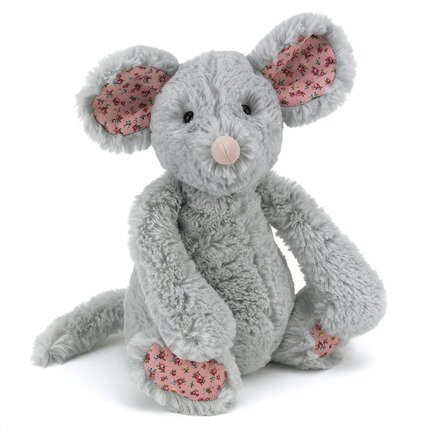 Bashful Blossom Grey Mouse Soft Toy