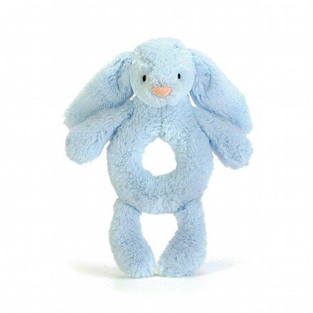 Bashful Blue Bunny Grabber Rattle