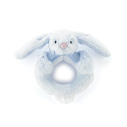 Bashful Blue Bunny Ring Rattle