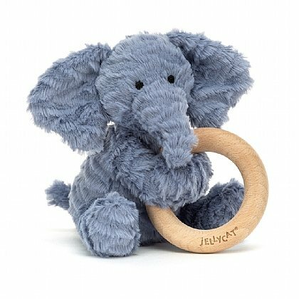 Fuddlewuddle Elephant Wooden Ring Toy