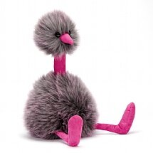 Grey Pompom Soft Toy